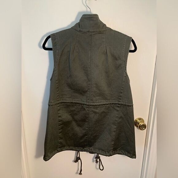 Honey Belle EUC green utility cargo drawstring vest Size Medium - Picture 4 of 4